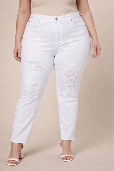 Immagine di PLUS SIZE RIPPED WHITE JEANS